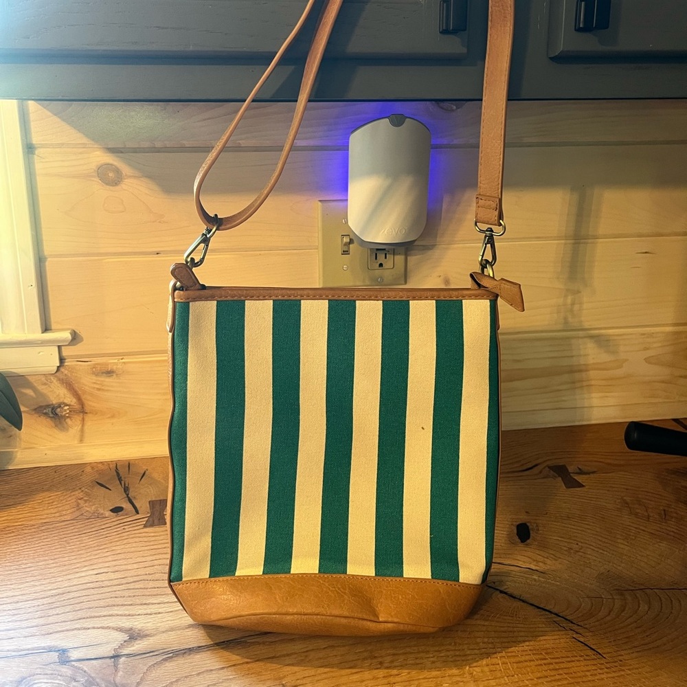 Joy Susan Awning Stripe Canvas Bucket Bag